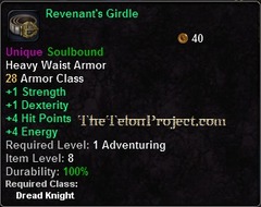 In-game tooltip for Revenant's Girdle