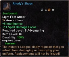 In-game tooltip for Rhody's Shoes