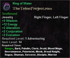 In-game tooltip for Ring of Water