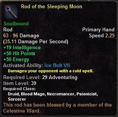 In-game tooltip for Rod Of The Sleeping Moon