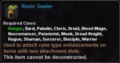 In-game tooltip for Runic Sealer