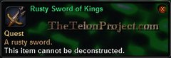In-game tooltip for Rusty Sword Of Kings