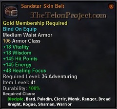 In-game tooltip for Sandstar Skin Belt