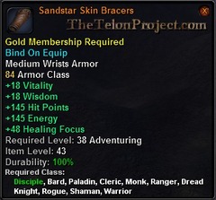 In-game tooltip for Sandstar Skin Bracers