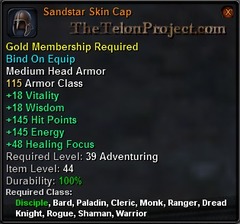In-game tooltip for Sandstar Skin Cap
