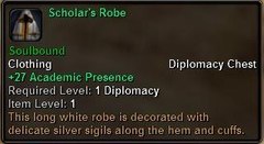 In-game tooltip for Scholar's Robe