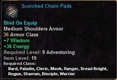 In-game tooltip for Scorched Chain Pads