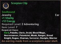 In-game tooltip for Scorpion Clip