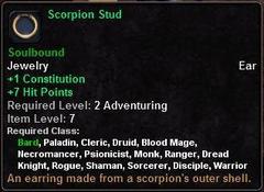 In-game tooltip for Scorpion Stud