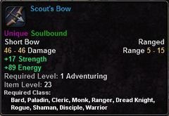 In-game tooltip for Scout's Bow