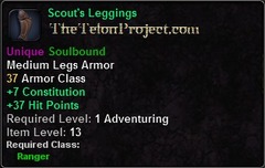 In-game tooltip for Scout's Leggings