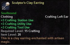 In-game tooltip for Sculptor's Clay Earring