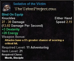 In-game tooltip for Sedative Of The Victim