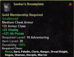In-game tooltip for Seeker's Breastplate