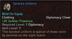 In-game tooltip for Sentrys Uniform