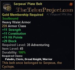 In-game tooltip for Serpeus' Plate Belt