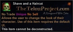 In-game tooltip for Shave and a Haircut