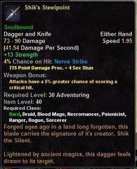 In-game tooltip for Shik's Steelpoint
