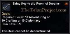 In-game tooltip for Shiny Key to the Room of Dreams