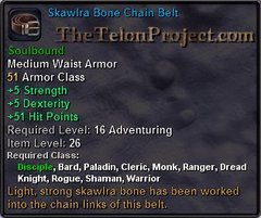 In-game tooltip for Skawlra Bone Chain Belt