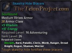 In-game tooltip for Skawlra Hide Bracers