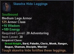 In-game tooltip for Skawlra Hide Leggings