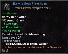 In-game tooltip for Skawlra Rock Plate Helm