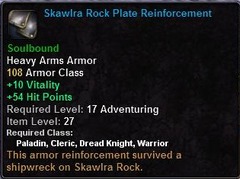 In-game tooltip for Skawlra Rock Plate Reinforcement