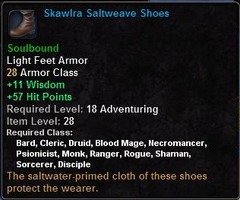 In-game tooltip for Skawlra Saltweave Shoes
