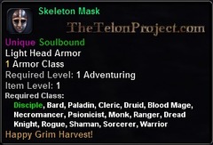 In-game tooltip for Skeleton Mask