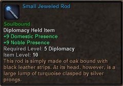 In-game tooltip for Small Jeweled Rod