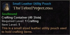 In-game tooltip for Small Leather Utility Pouch