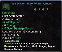 In-game tooltip for Soft Wyvern Hide Reinforcement