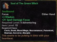 In-game tooltip for Soul Of The Green Witch