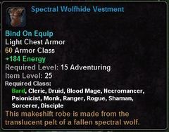 In-game tooltip for Spectral Wolfhide Vestment