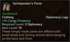 In-game tooltip for Spiritspeakers Pants