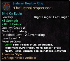 In-game tooltip for Stalwart Healthy Ring