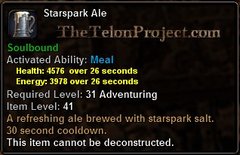 In-game tooltip for Starspark Ale