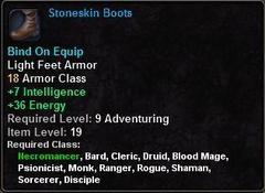 In-game tooltip for Stoneskin Boots