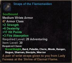 In-game tooltip for Straps of the Flamemaiden