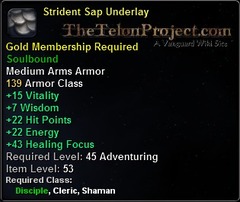 In-game tooltip for Strident Sap Underlay