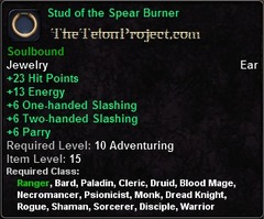In-game tooltip for Stud of the Spear Burner