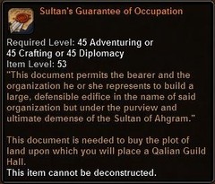 In-game tooltip for Sultans Guarantee Of Occupation