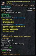 In-game tooltip for Superior Protector's Handwrap Of Striking