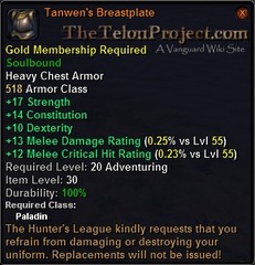 In-game tooltip for Tanwen's Breastplate