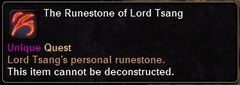 In-game tooltip for The Runestone Of Lord Tsang