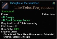 In-game tooltip for Thoughts of the Snatcher