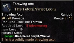 In-game tooltip for Throwing Axe