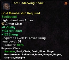 In-game tooltip for Torn Underwing Shawl