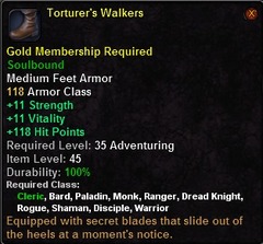 In-game tooltip for Torturer's Walkers